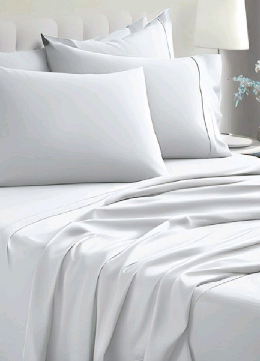 57 Tel Poly-Cotton Kumaş Düz Beyaz Tek Kişilik Nevresim Takımı