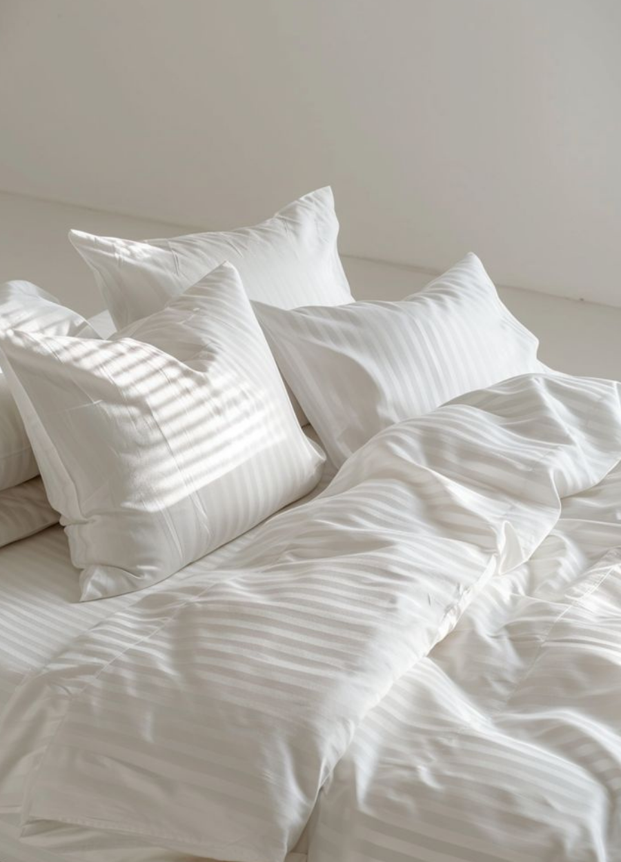 83 Tel Çizgili Pamuk Saten Çift Kişilik Otel Nevresim Takımı